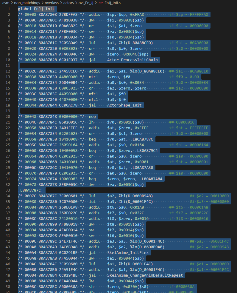 Copying the Init asm